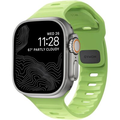 NOMAD Apple Watch Sportarmband - Glow, 42/44/45mm, Ultra, Sport, Grün NOMAD Apple Watch Sportarmband - Glow, 42/44/45mm, Ultra, Sport, Grün