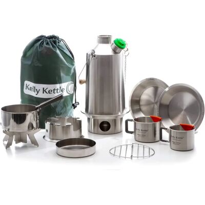 Kelly Kettle Basislager-Set - Edelstahl, 1,6L - Campingkocher Kelly Kettle Basislager-Set - Edelstahl, 1,6L - Campingkocher