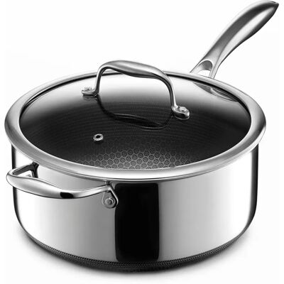 Hexclad 4,7L Hybrid Gryte med Glasslokk Hexclad 4,7L Hybrid Gryte med Glasslokk