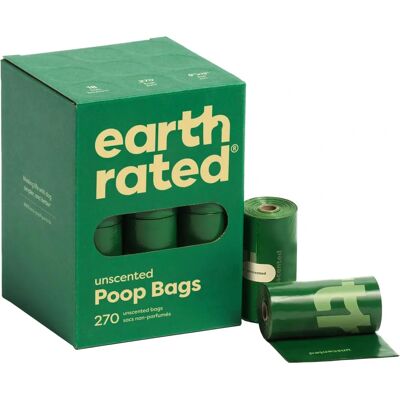 Earth Rated Dog Poop Bags - 270 Extra Thick Unscented - Dog Waste Bag 22x33cm Earth Rated Dog Poop Bags - 270 Extra Thick Unscented - Dog Waste Bag 22x33cm