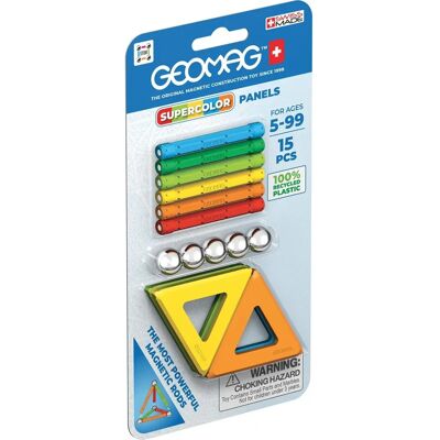 Geomag Supercolor Magnetic Toy Set - Recycled - 15 Pieces Geomag Supercolor Magnetic Toy Set - Recycled - 15 Pieces