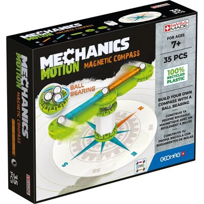 Geomag Mechanical Motion Recycled Magnetic Compass 35 Pieces - Magnetic Construction Toy Geomag Mechanical Motion Recycled Magnetic Compass 35 Pieces - Magnetic Construction Toy