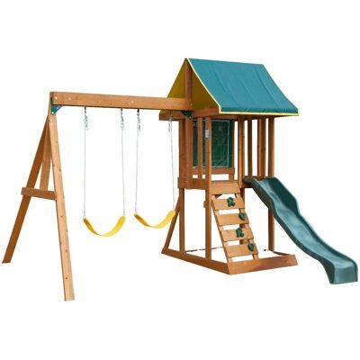 KidKraft Appleton Holzzaun-Schaukelset - Spielplatz mit Rutsche & Sandkasten KidKraft Appleton Holzzaun-Schaukelset - Spielplatz mit Rutsche & Sandkasten