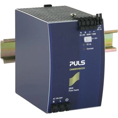 Fuente de alimentación Puls Q-Series Qs20.241 - 24V/20A, Carril DIN Fuente de alimentación Puls Q-Series Qs20.241 - 24V/20A, Carril DIN