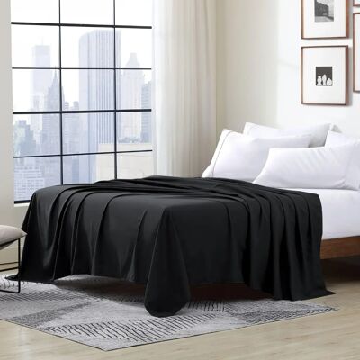 Cathay Home Drap-housse pour lit simple - Microfibre, Noir Cathay Home Drap-housse pour lit simple - Microfibre, Noir