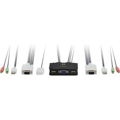 LevelOne KVM-0223 USB VGA Audio Kytkin - KVM kytkin 2 porttia LevelOne KVM-0223 USB VGA Audio Kytkin - KVM kytkin 2 porttia