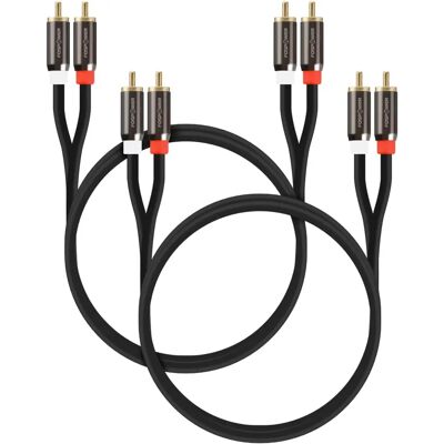 FosPower - FOSCBL-2318 - 0.9m - 2RCA M/M - Cabo de áudio FosPower - FOSCBL-2318 - 0.9m - 2RCA M/M - Cabo de áudio