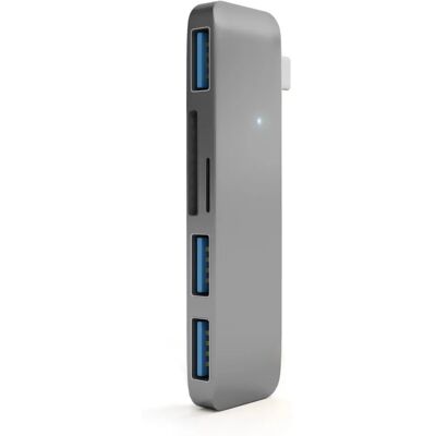 Satechi Zilveren USB-C Hub met SD/Micro SD Kaartlezers - Laptop Dock Satechi Zilveren USB-C Hub met SD/Micro SD Kaartlezers - Laptop Dock