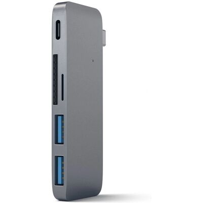 Satechi Space Grey 3-in-1 USB-C Hub - USB-C Power, 2 USB, Kartenleser Satechi Space Grey 3-in-1 USB-C Hub - USB-C Power, 2 USB, Kartenleser