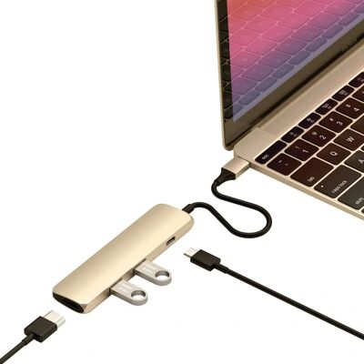 Satechi Aluminium Multiport-Adapter - USB-C, 4K HDMI, 2x USB 3.0, für MacBook Satechi Aluminium Multiport-Adapter - USB-C, 4K HDMI, 2x USB 3.0, für MacBook