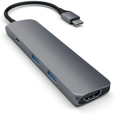 Satechi ST-CMAM Dock para portátil - 4K HDMI, Pass-Through, USB-A, Gris Satechi ST-CMAM Dock para portátil - 4K HDMI, Pass-Through, USB-A, Gris