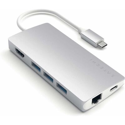 Satechi Silver Multiport USB-C Dock - 4K HDMI & Ethernet & 3 USB & SD Reader Satechi Silver Multiport USB-C Dock - 4K HDMI & Ethernet & 3 USB & SD Reader