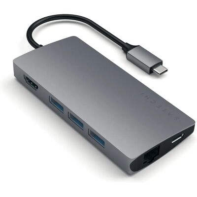 Satechi Space Gray Hub USB-C de 7 Puertos 4K HDMI Ethernet Satechi Space Gray Hub USB-C de 7 Puertos 4K HDMI Ethernet