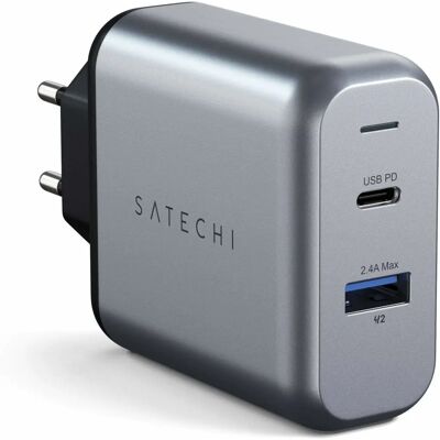 Satechi 30W Dual-Port Wandlader - Universeel, Zwart, Grijs - Smartphone & Tablet Oplader Satechi 30W Dual-Port Wandlader - Universeel, Zwart, Grijs - Smartphone & Tablet Oplader