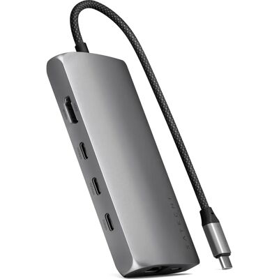 Satechi Space Grey Multiport Dock - 8K HDMI, USB-C, Ethernet Satechi Space Grey Multiport Dock - 8K HDMI, USB-C, Ethernet