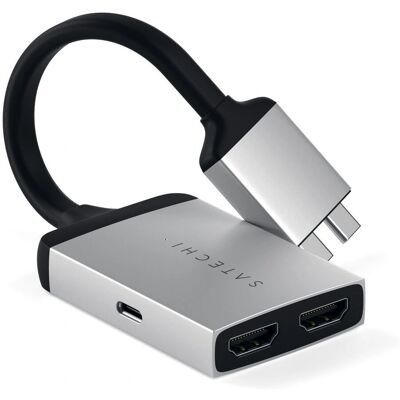 Adattatore grafico USB Satechi ST-TCDHAS - Dual HDMI 4K - Nero, Argento Adattatore grafico USB Satechi ST-TCDHAS - Dual HDMI 4K - Nero, Argento