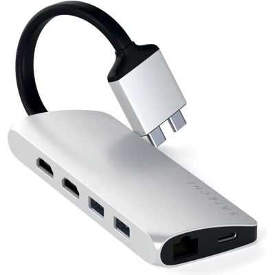 Satechi Hub USB-C Dual Multimedia Argenté - Dock/Replicateur - Publicité Satechi Hub USB-C Dual Multimedia Argenté - Dock/Replicateur - Publicité