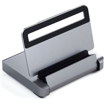 Hub multiportas USB-C em alumínio Satechi com suporte dobrável - Dock para portátil Hub multiportas USB-C em alumínio Satechi com suporte dobrável - Dock para portátil