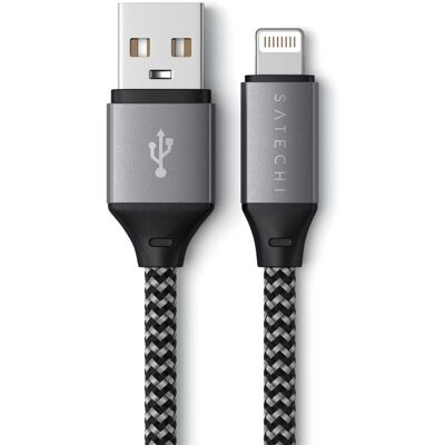 Lightning kabel pro iPhone - 25cm, Šedý - Lightning Kabel Lightning kabel pro iPhone - 25cm, Šedý - Lightning Kabel