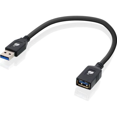 Câble d'extension USB IOGEAR - Noir - 0,3 m - USB 3.2 Gen 1 Câble d'extension USB IOGEAR - Noir - 0,3 m - USB 3.2 Gen 1