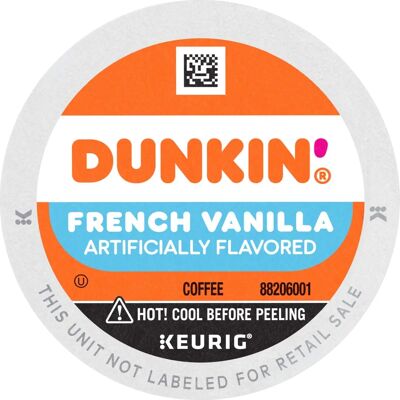 Dunkin' Donuts Café vanille française - Pods K-cup - Publicité Dunkin' Donuts Café vanille française - Pods K-cup - Publicité