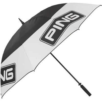Ping 68" Tour Dobbelt Kappe Paraply - Hvit/Svart Ping 68" Tour Dobbelt Kappe Paraply - Hvit/Svart