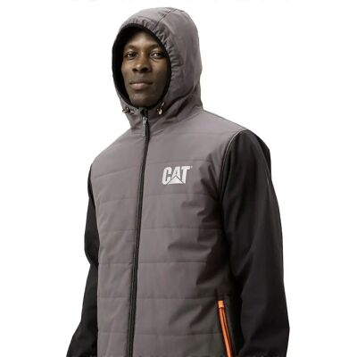 Caterpillar CAT Workwear Mens Tech Hybrid Insulated Hooded Jacket - 3XL Caterpillar CAT Workwear Mens Tech Hybrid Insulated Hooded Jacket - 3XL
