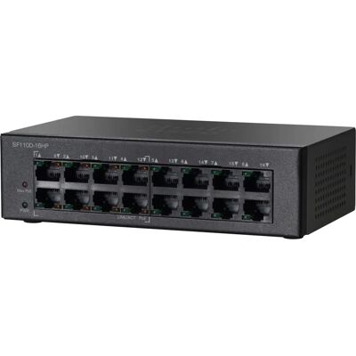 Cisco - SF110D-16HP - 16-Port 10/100 PoE - Unmanaged Switch Cisco - SF110D-16HP - 16-Port 10/100 PoE - Unmanaged Switch