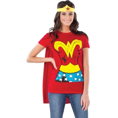 Strój Wonder Woman Czerwony - Płaszcz i Tiara Strój Wonder Woman Czerwony - Płaszcz i Tiara