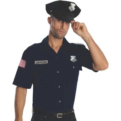 Rubies Chemise et Chapeau d'Uniforme de Police pour Hommes - Costume de Police Rubies Chemise et Chapeau d'Uniforme de Police pour Hommes - Costume de Police