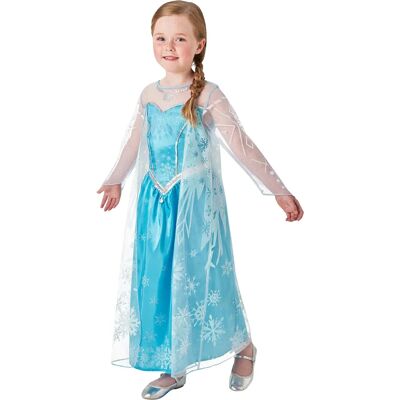 Déguisement Elsa Disney Frozen - Robe satinée bleue, cape flocon de neige, 7-8 ans Déguisement Elsa Disney Frozen - Robe satinée bleue, cape flocon de neige, 7-8 ans
