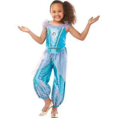 Disney Jasmine Kostyme - Turkis, Rosa Detaljer, Størrelser 3-10 - Kostyme Disney Jasmine Kostyme - Turkis, Rosa Detaljer, Størrelser 3-10 - Kostyme
