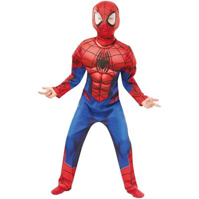 Rubie's Marvel Spider-Man Child Costume - Deluxe, Blue, Padded Chest Rubie's Marvel Spider-Man Child Costume - Deluxe, Blue, Padded Chest