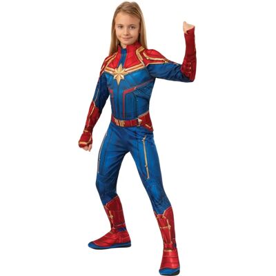 Strój dziecięcy Captain Marvel od Rubies - Niebieski, Duży Strój dziecięcy Captain Marvel od Rubies - Niebieski, Duży