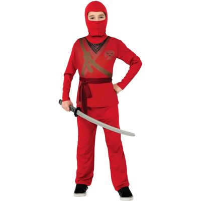 Costume de Ninja Rouge de Rubies pour 8-10 ans Costume de Ninja Rouge de Rubies pour 8-10 ans