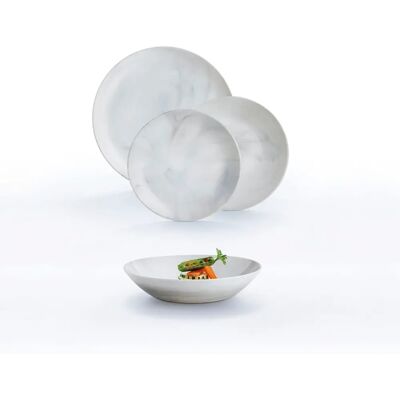LUMINARC DIWALI GRANIT MARB Geschirrset Opal 18 Stück - Für 6 Personen - Grau Glänzend LUMINARC DIWALI GRANIT MARB Geschirrset Opal 18 Stück - Für 6 Personen - Grau Glänzend