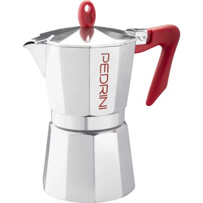 Pedrini 9084-0 - Rosso - Caffettiera moka Pedrini 9084-0 - Rosso - Caffettiera moka