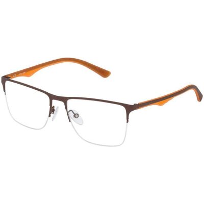 Monture de lunettes Police VPL398-53090L marron en métal pour homme - Monture - Publicité Monture de lunettes Police VPL398-53090L marron en métal pour homme - Monture - Publicité