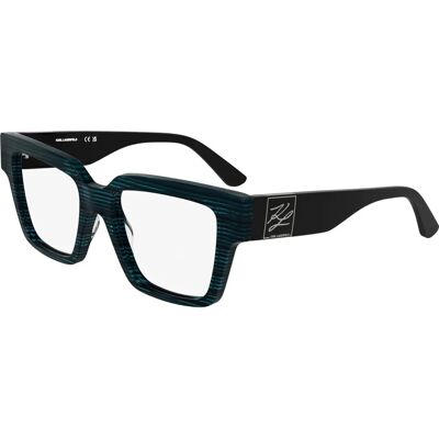 KARL LAGERFELD KL6196 Unisex Blue Rectangular Glasses - Eyewear Frames KARL LAGERFELD KL6196 Unisex Blue Rectangular Glasses - Eyewear Frames