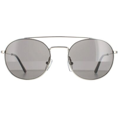 Calvin Klein CK18116S Zilverkleurige Zonnebril - Unisex, Lichtgewicht Metaal Calvin Klein CK18116S Zilverkleurige Zonnebril - Unisex, Lichtgewicht Metaal
