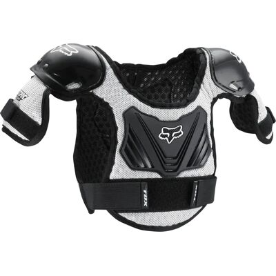 FOX Pee Wee Titan Kinder Armure de poitrine - Noir Gris - S M - unisex - Publicité FOX Pee Wee Titan Kinder Armure de poitrine - Noir Gris - S M - unisex - Publicité