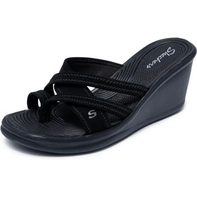 Skechers Rumblers Beautiful People Wedge Sandal noir - Publicité Skechers Rumblers Beautiful People Wedge Sandal noir - Publicité