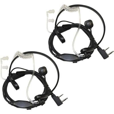 Hqrp - Acoustic Tube Earpiece Throat Mic - 2-Pack - Headset Hqrp - Acoustic Tube Earpiece Throat Mic - 2-Pack - Headset