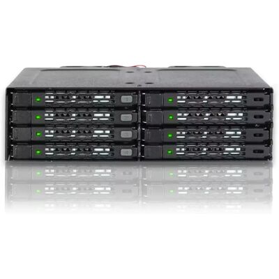 ICY Dock MB998IP-B Painel de baías preto 8 para SATA SAS SSD HDD ICY Dock MB998IP-B Painel de baías preto 8 para SATA SAS SSD HDD