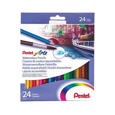 Crayons aquarelle multicolores Pentel - 24 pcs - Effet aquarelle Crayons aquarelle multicolores Pentel - 24 pcs - Effet aquarelle