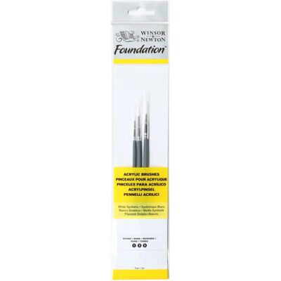 Winsor & Newton Foundation Acrylpinsel Set von 3 Winsor & Newton Foundation Acrylpinsel Set von 3