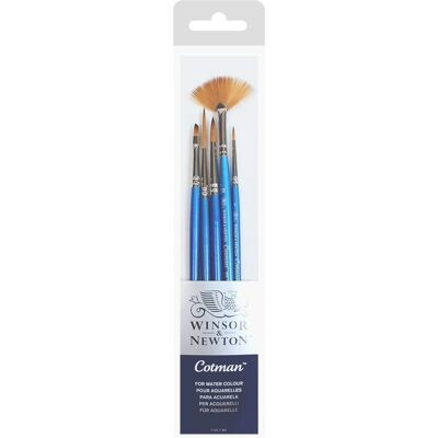 Winsor & Newton Cotman Brush Set - Short Handles, 5 Brushes Winsor & Newton Cotman Brush Set - Short Handles, 5 Brushes