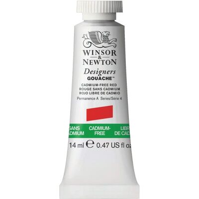 Winsor & Newton Designer Gouache Tube - Cadmium Free Red - 14ml Winsor & Newton Designer Gouache Tube - Cadmium Free Red - 14ml