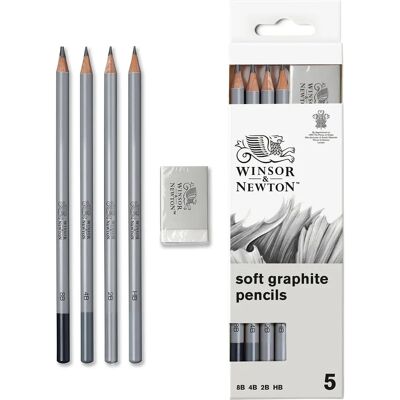Ensemble de graphite souple Winsor & Newton - Fournitures d'art Ensemble de graphite souple Winsor & Newton - Fournitures d'art