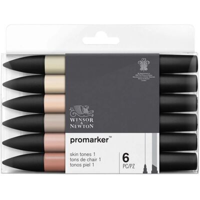 Marcadores de tons de pele Winsor & Newton - 6 peças Marcadores de tons de pele Winsor & Newton - 6 peças